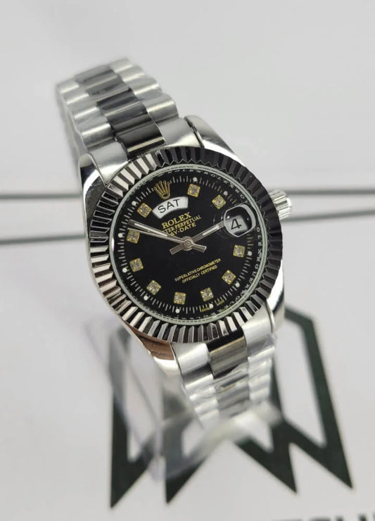 RLX Women’s Two-Tone Silver & Black Day/Date Watch R-019