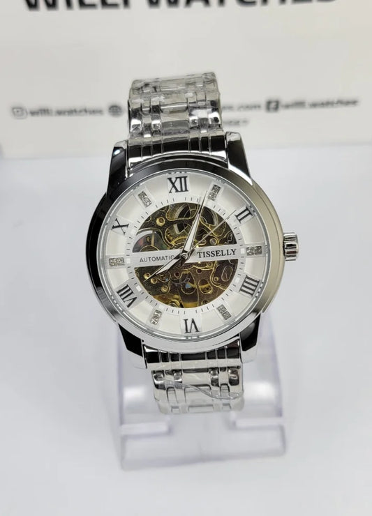 Tisselly Luxury Skeleton Automatic Stainless Steel Men’s Watch SK-021