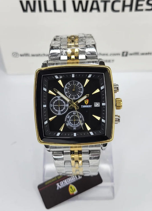 Timkey Boardroom Elite Black Dial Square Executive Men’s Watch TY-002