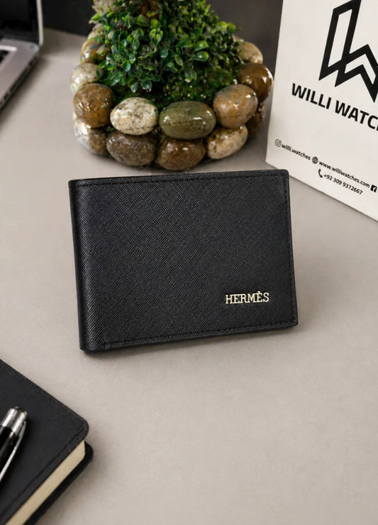 H Sophisticated Slim Leather Wallet for Men Office Ready Style WL-008