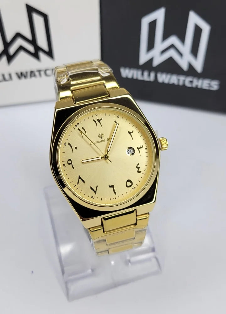 Diamond Blue Classic Gold Arabic Dial Watch DI-007
