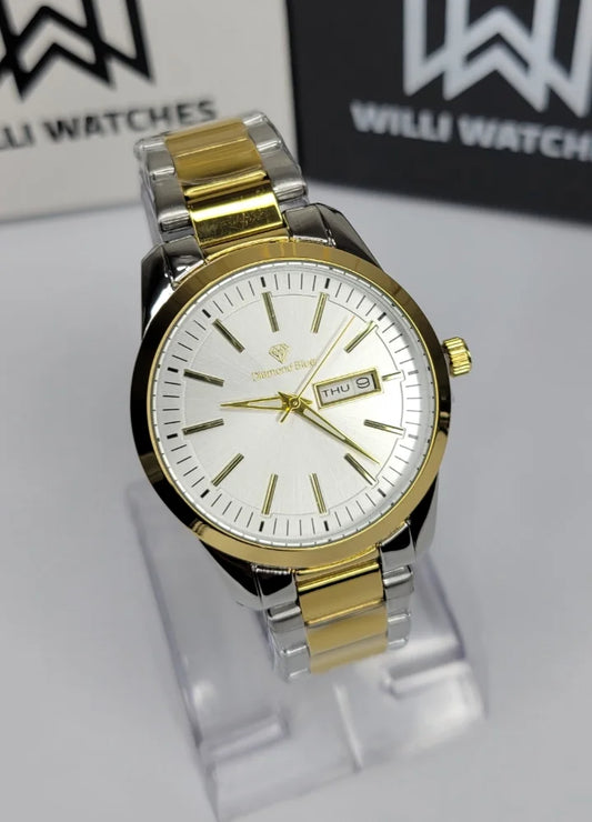 Prime Executive Touch White Dial Two-Tone Watch DI-029