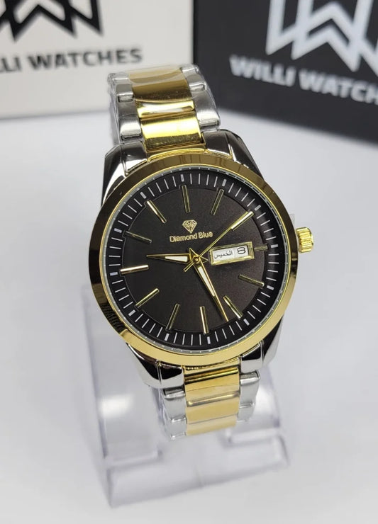Prime Executive Touch Black Dial Two-Tone Watch DI-027