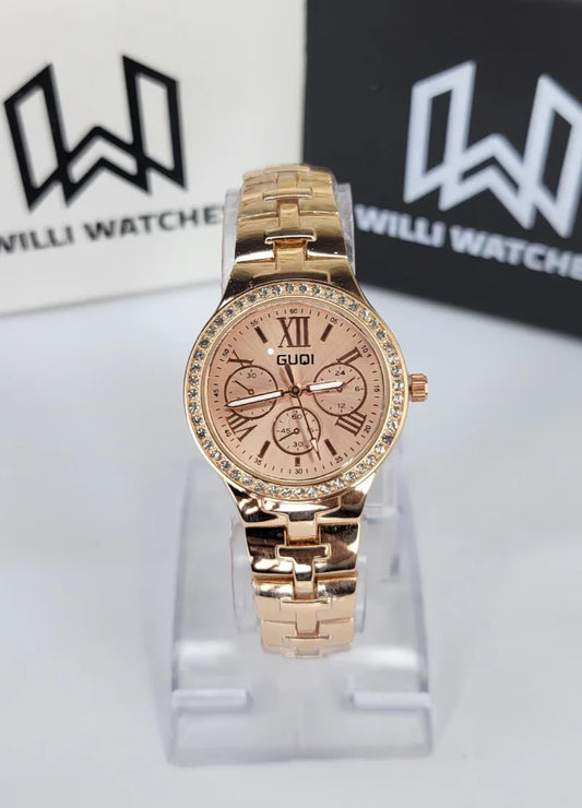 Elegance in Rose – GUQI Crystal Luxe Ladies Watch FM-024