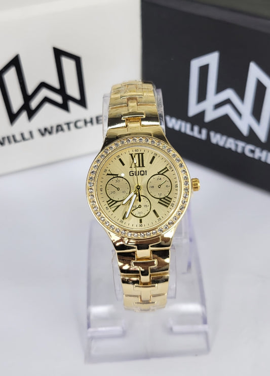 Golden Elegance – GUQI Luxury Ladies Watch FM-025