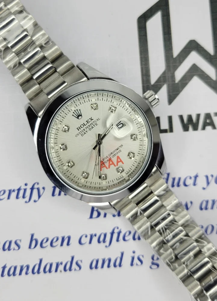 RLX Silver Men's Watch with Date R-010