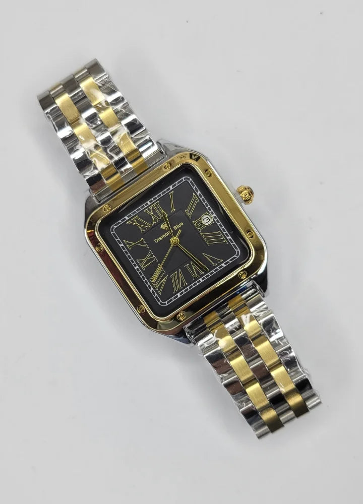 Diamond Blue Business Class Black Dial Square Watch DI-020