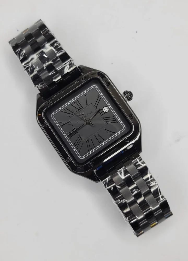 Diamond Blue Elegant Black Square Men’s Watch DI-017