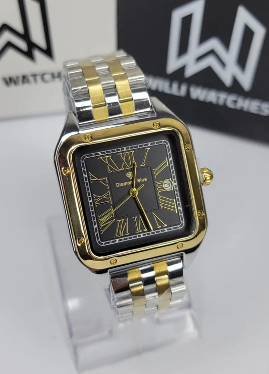 Diamond Blue Business Class Black Dial Square Watch DI-020