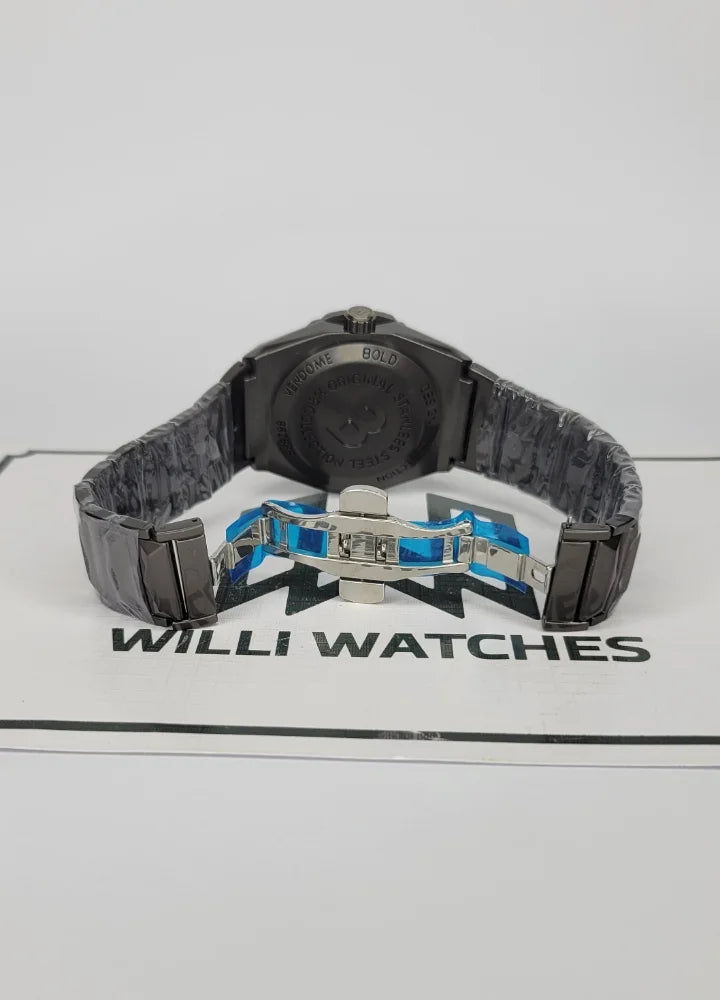HB Black Prism Hologram Dial Watch with Date HB-002