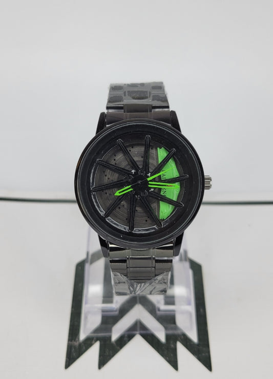 Baisheng Sports Watch - Green , Rotating Wheel Rim B-002
