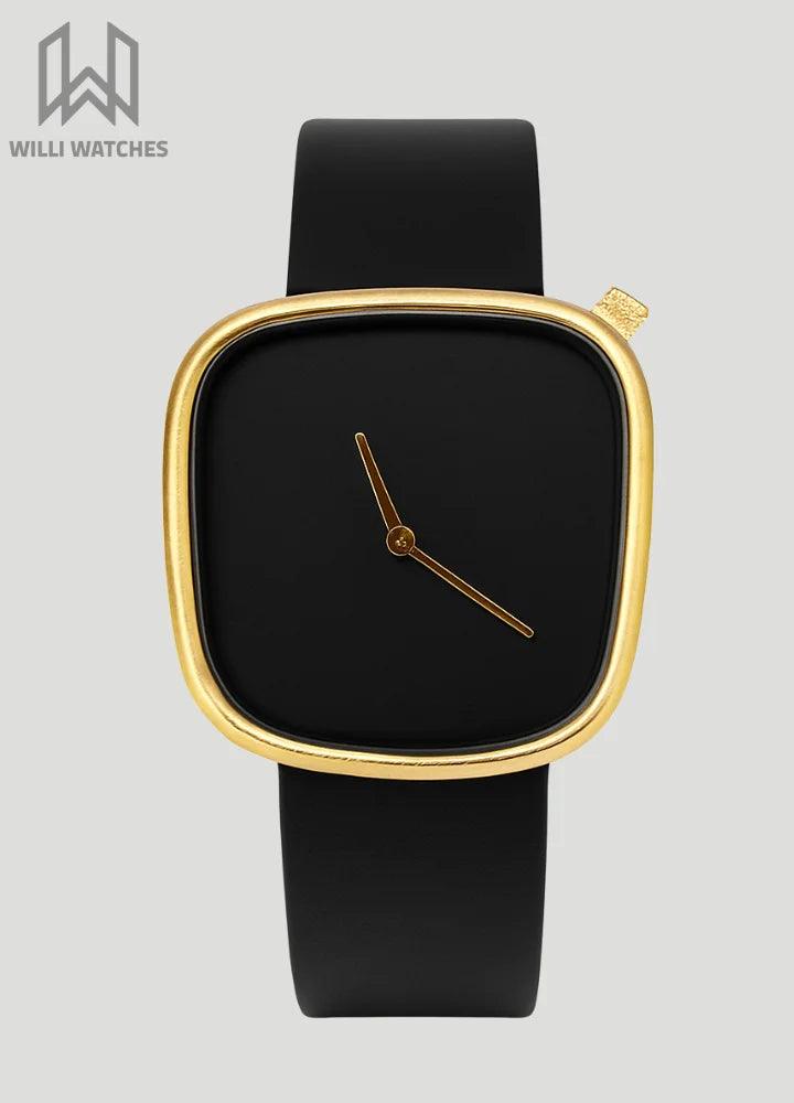 Unisex Premium Watch – Black Dial & Gold Case TM-023