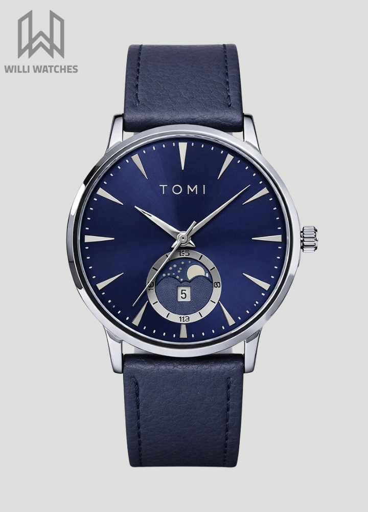 TOMI Premium Business Timepiece – All Blue Watch with Date & Magnet Lock TM-016