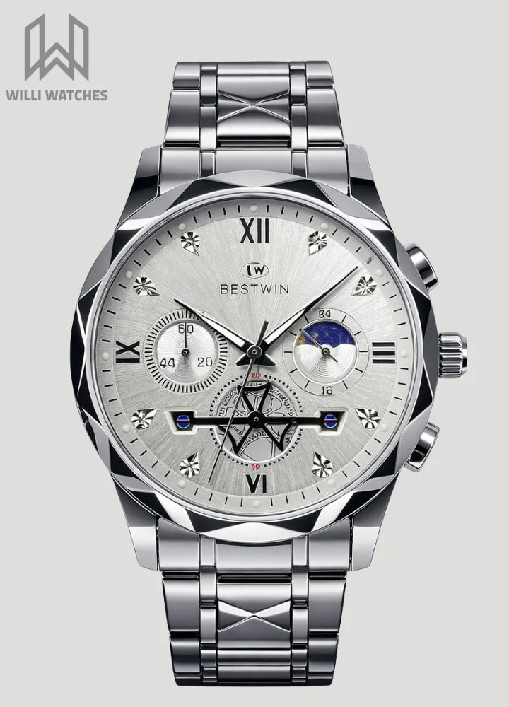 Bestwin Silver Dial Working Chronograph Men’s Watch BS-003