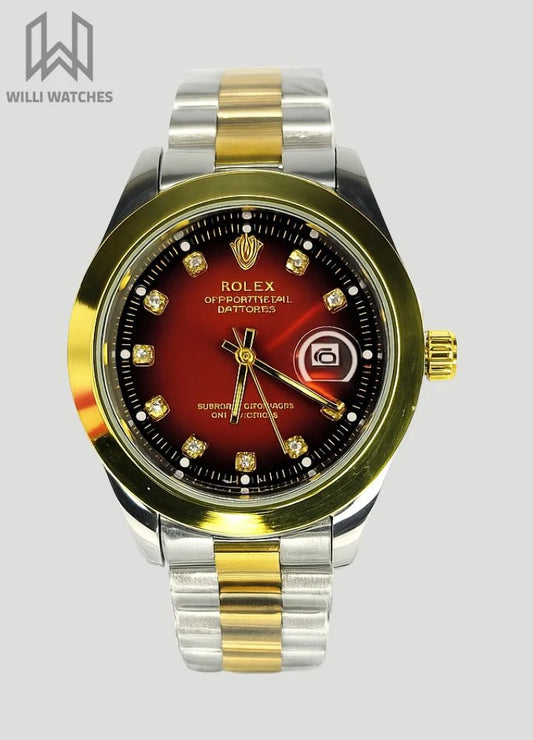 RLX Two-Tone Red Dial with Date R-005