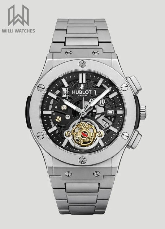 Hubl*t Matte Skeleton Watch with Date HB-008