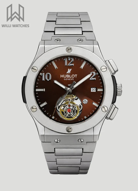 Hubl*t Big Bang Style – Silver with Rich Brown Dial HB-007