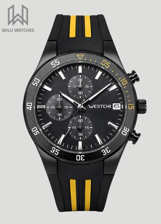 Westchi Premium Yellow Stripe Chronograph Sports Watch SP-003