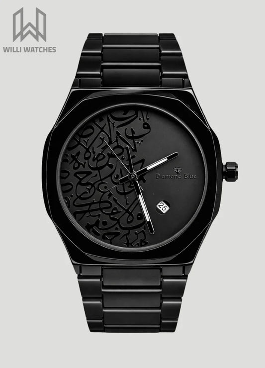 Premium Black Edition Arabic Calligraphy Dial Watch D-003