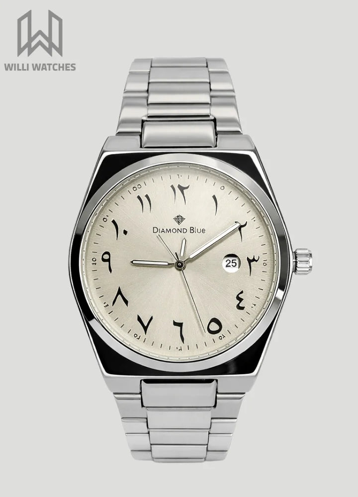 Diamond Blue Champagne Dial Silver Arabic Watch DI-011
