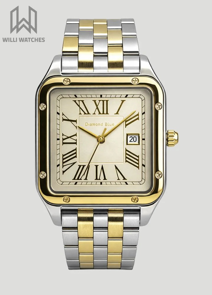 Diamond Blue Business Class Gray Dial Square Watch DI-021