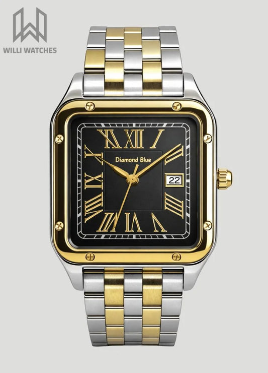 Diamond Blue Business Class Black Dial Square Watch DI-020