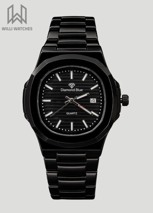 Diamond Blue Black Dial Date Watch DI-031 – Business Class