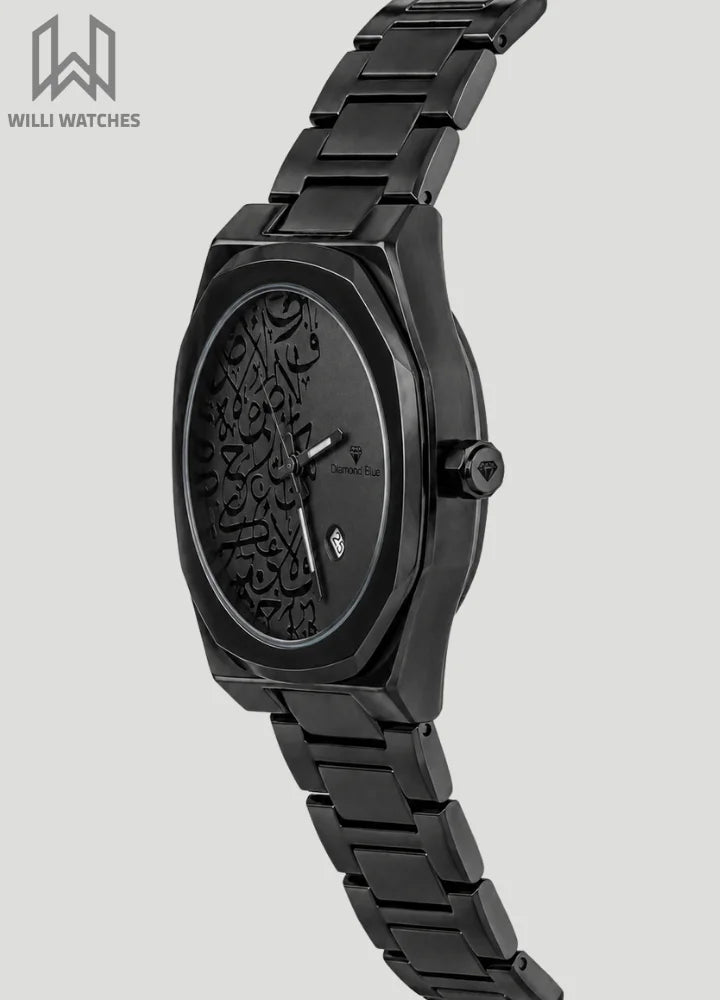 Premium Black Edition Arabic Calligraphy Dial Watch D-003