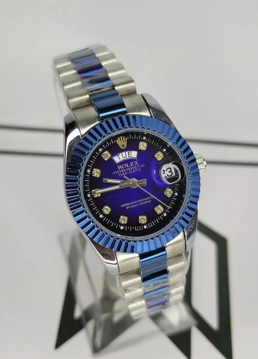 Ladies RLX Two-Tone Blue Day/Date Watch R-020