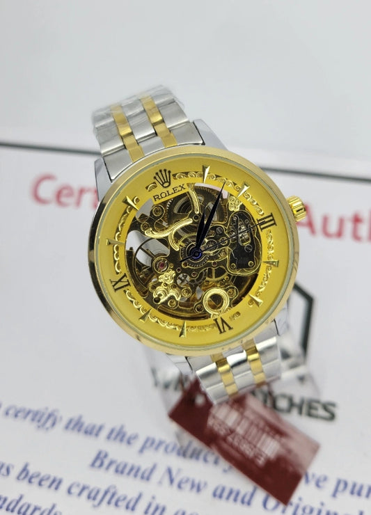 RLX Automatic Luxury Watch: Two-Tone Transparent Dial R-025