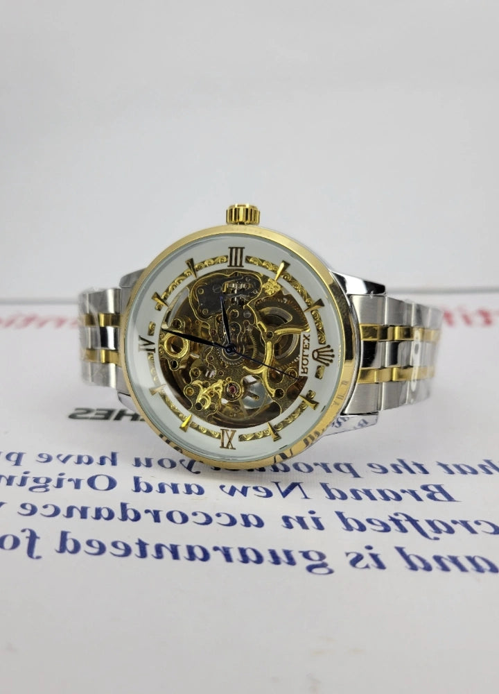 RLX Automatic Luxury Watch: Two-Tone White Dial R-026