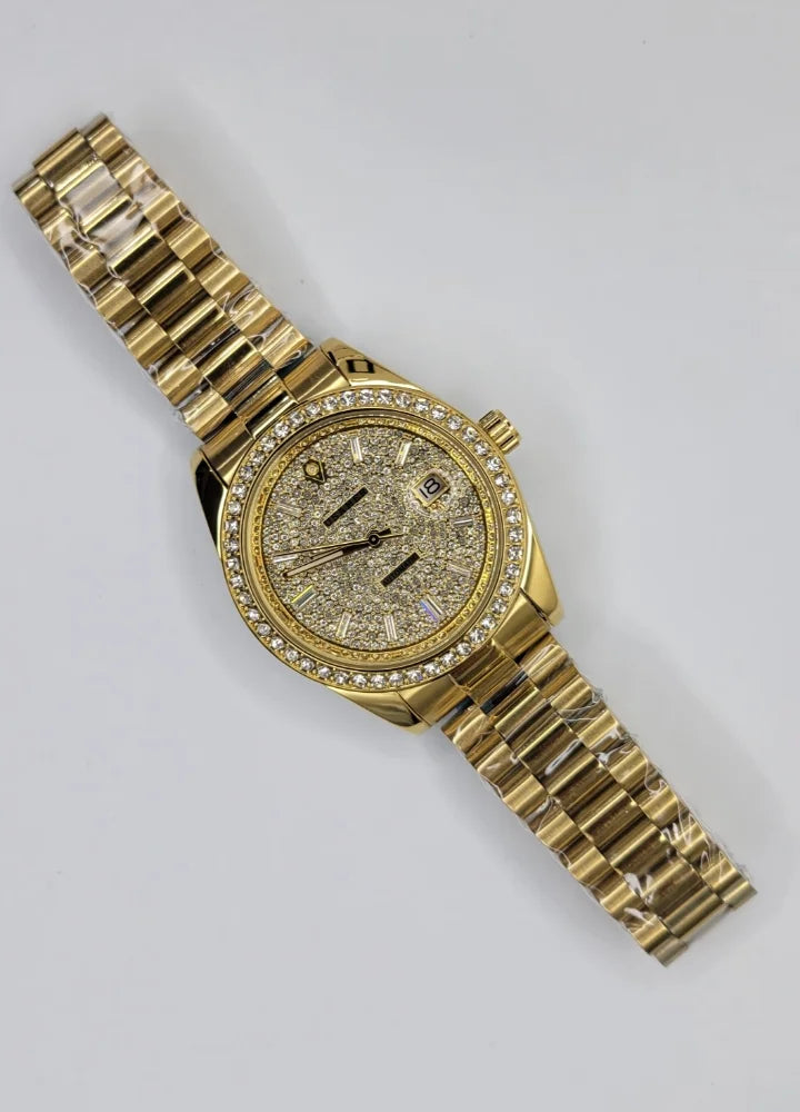 Luxury Gold Diamond Studded Automatic Men’s Watch SK-019
