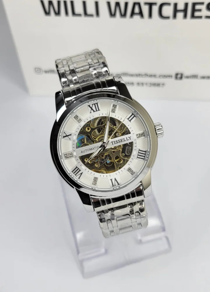 Tisselly Luxury Skeleton Automatic Stainless Steel Men’s Watch SK-021