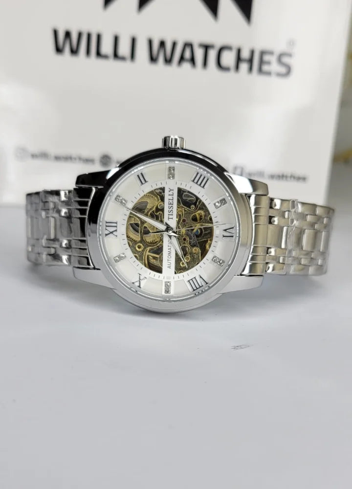 Tisselly Luxury Skeleton Automatic Stainless Steel Men’s Watch SK-021