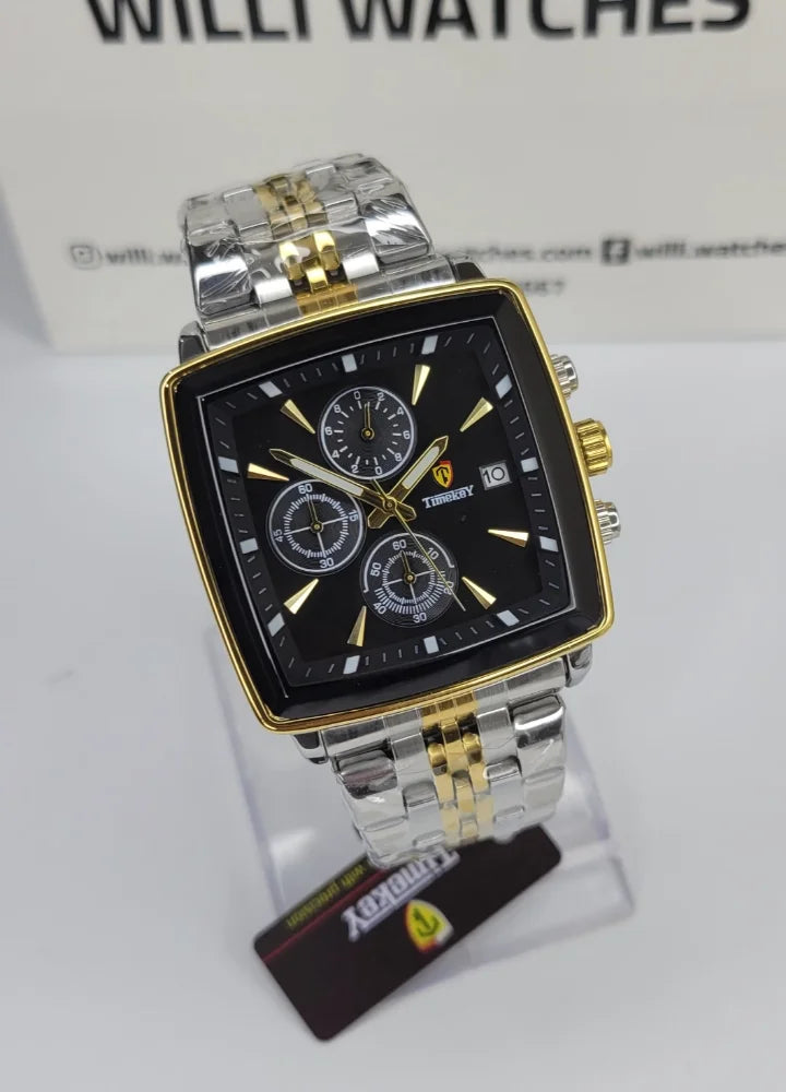 Timkey Boardroom Elite Black Dial Square Executive Men’s Watch TY-002