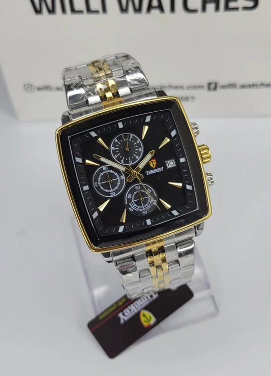 Timkey Boardroom Elite Black Dial Square Executive Men’s Watch TY-002