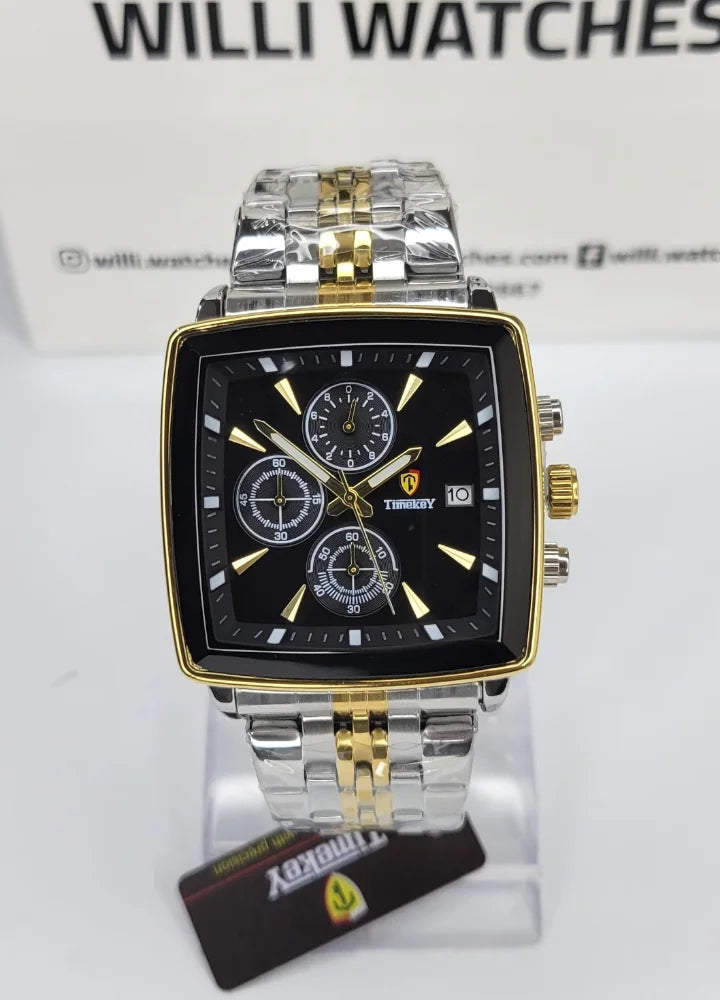 Timkey Boardroom Elite Black Dial Square Executive Men’s Watch TY-002