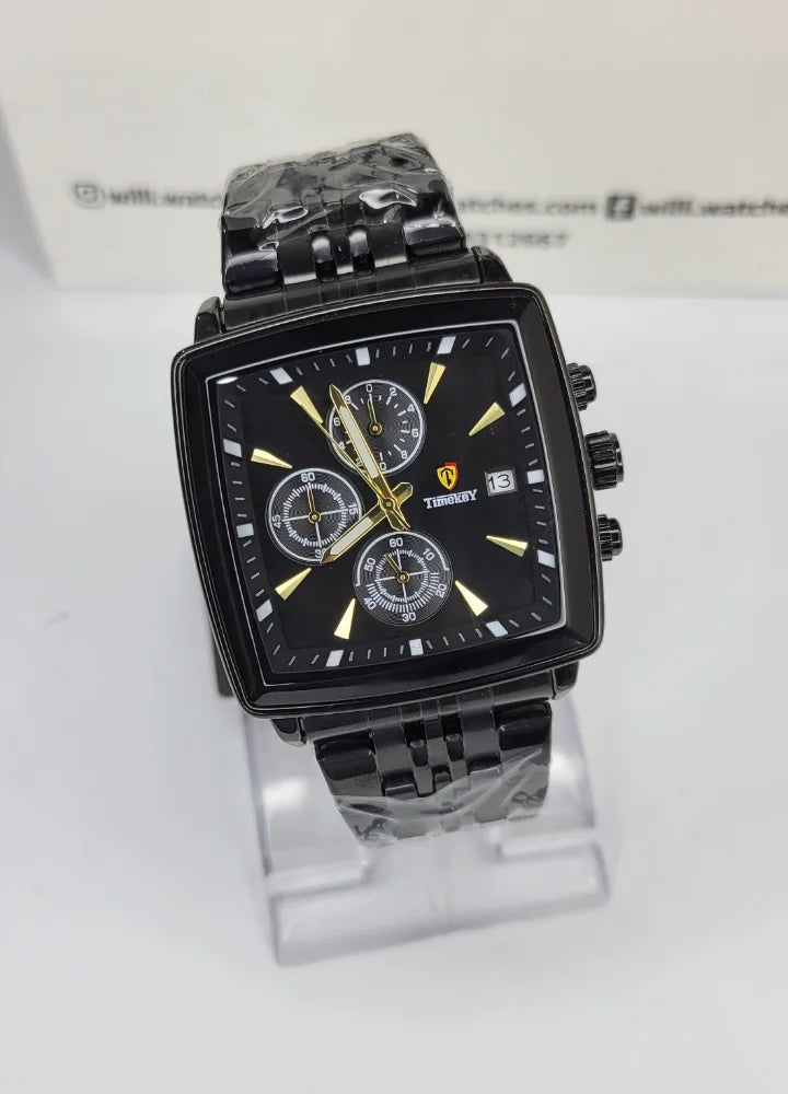 Timkey Boardroom Elite All Black Square Dial Executive Men’s Watch TY-003