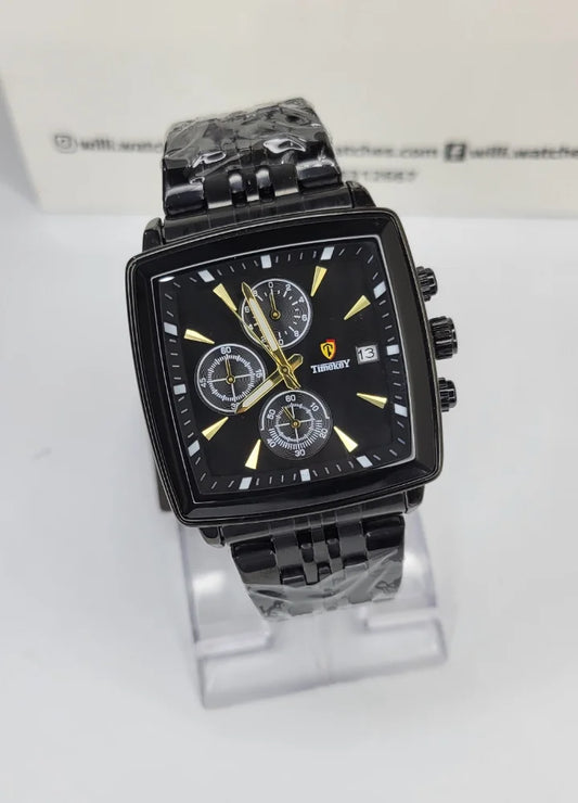 Timkey Boardroom Elite All Black Square Dial Executive Men’s Watch TY-003