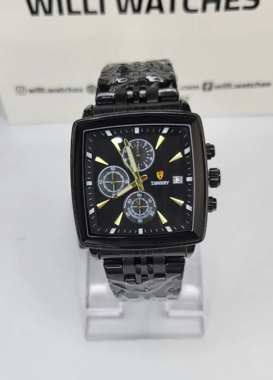 Timkey Boardroom Elite All Black Square Dial Executive Men’s Watch TY-003
