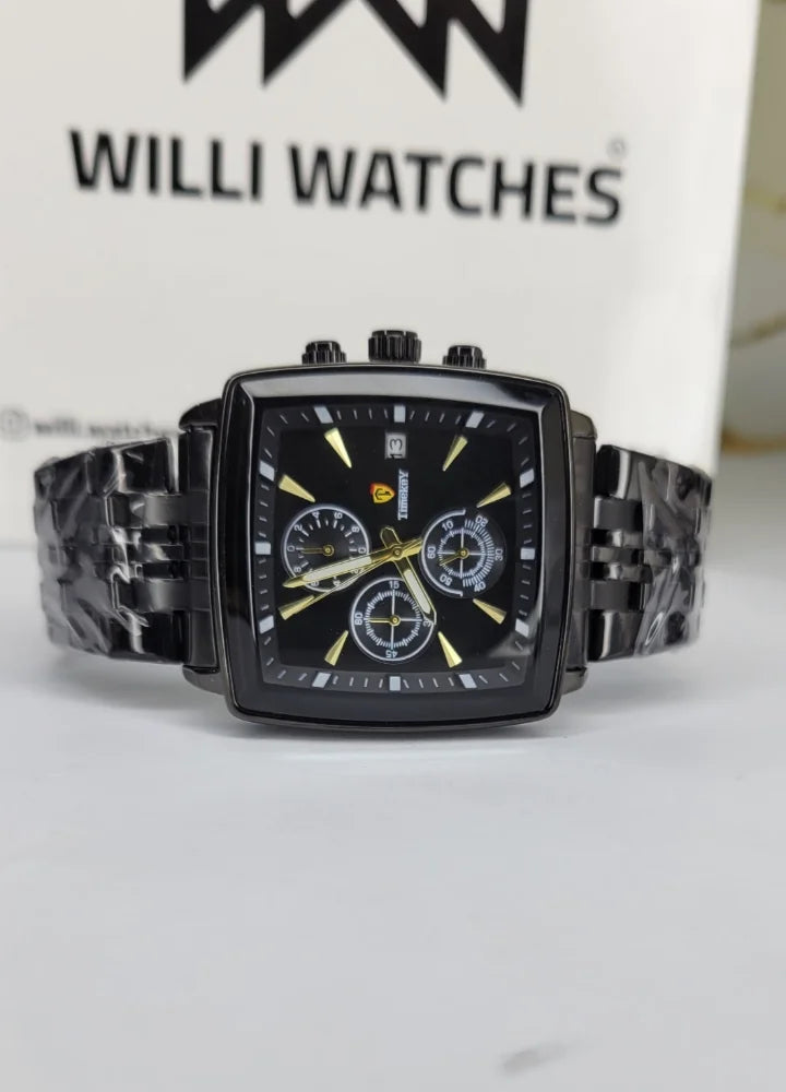 Timkey Boardroom Elite All Black Square Dial Executive Men’s Watch TY-003