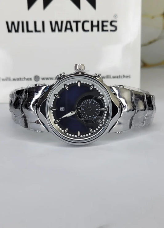 Snake Edition Silver Blue Luxury Men’s Designer Watch SK-026
