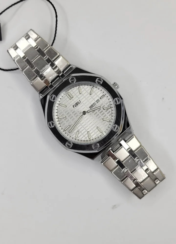 Fusili Slim Edition Silver White Stainless Steel Men’s Watch FS-002