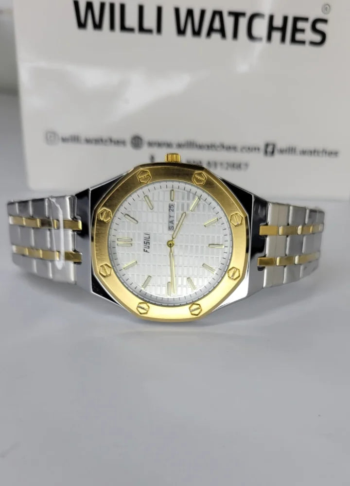 Fusili Slim Edition Gold Silver White Dial Men’s Watch FS-003
