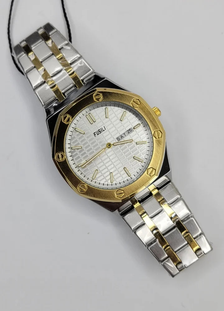 Fusili Slim Edition Gold Silver White Dial Men’s Watch FS-003