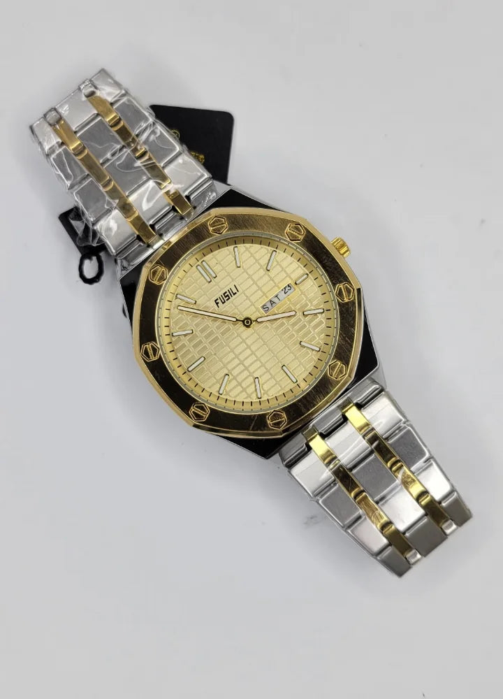 Fusili Slim Edition Gold Silver Champagne Dial Men’s Watch FS-005
