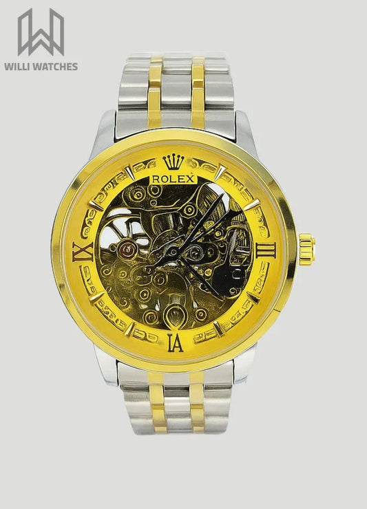 RLX Automatic Luxury Watch: Two-Tone Transparent Dial R-025
