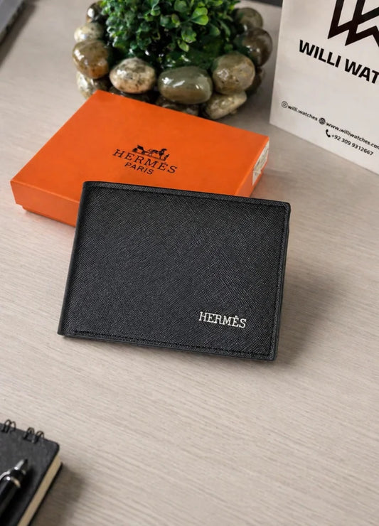 H Sophisticated Slim Leather Wallet for Men Office Ready Style WL-008