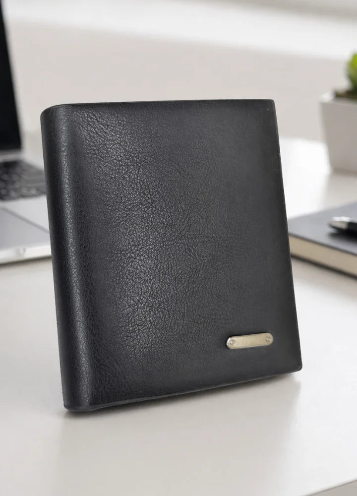 DOUX Luxury Black Leather Wallet for Men Stylish Bifold WL-001