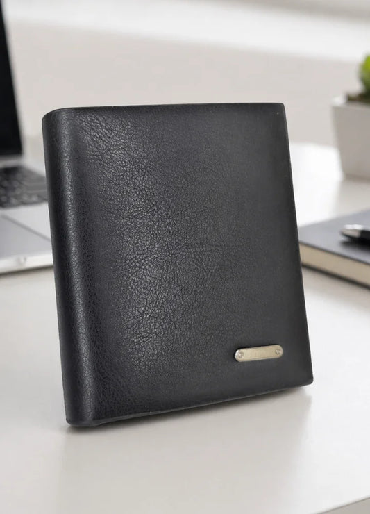 DOUX Luxury Black Leather Wallet for Men Stylish Bifold WL-001